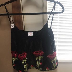 Spaghetti strap black sequence sexy little top L